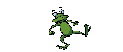 a silly dancing frog